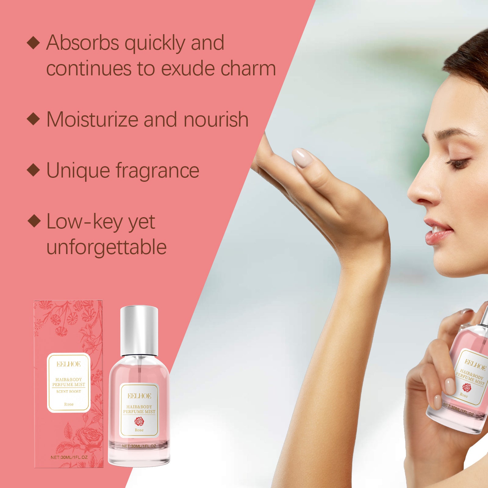 EELHOE Rose Body Hair Eau De Parfum Spray Fresh ...


