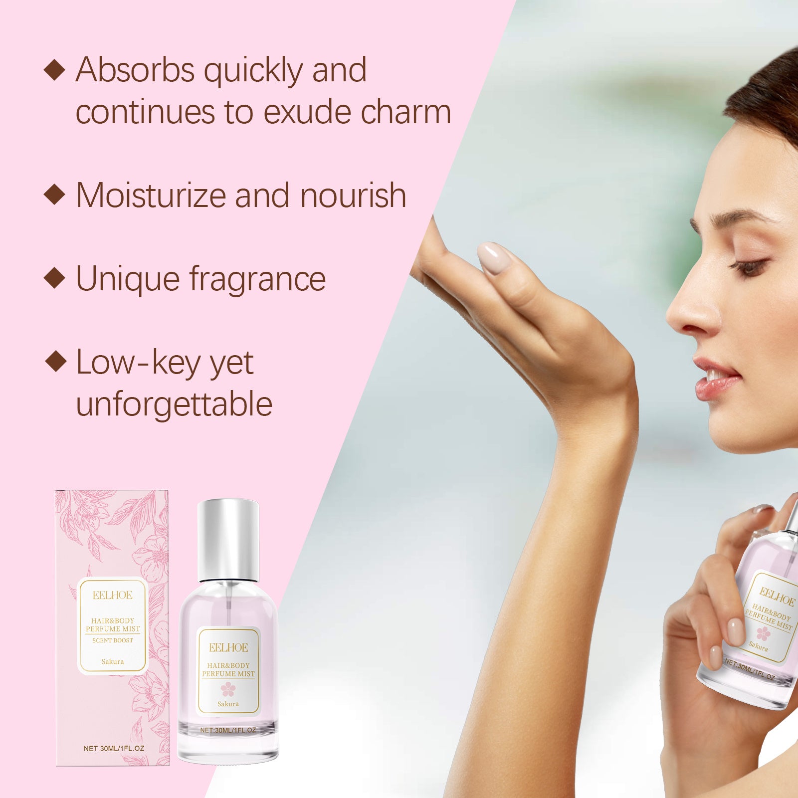 EELHOE Cherry Blossom Body Hair Eau De Parfum Sp...